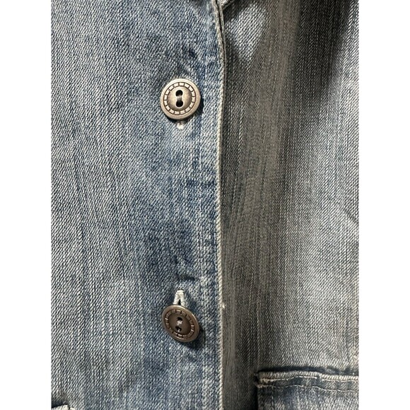 Denim Blazer Jean Jacket Womens Small Button Up Cotton Christopher & Banks - Picture 4 of 9